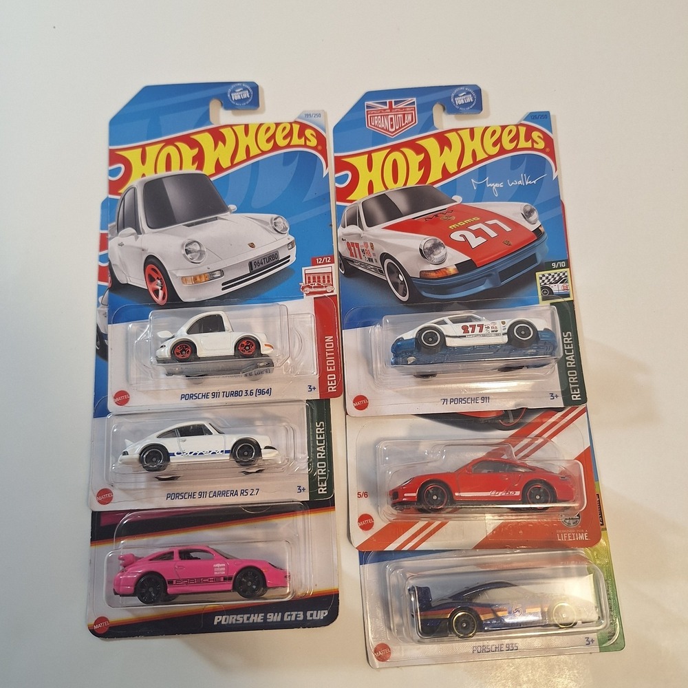 Hot Wheels Porsche 6 Cars Target Red Edition/ Neon Speeders/ 75 Anniversary